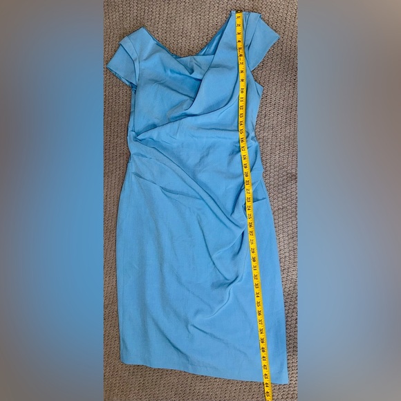 Adrianna Papell Ice Blue Surplice Sheath Cocktail Dress size 14 - Picture 3 of 6